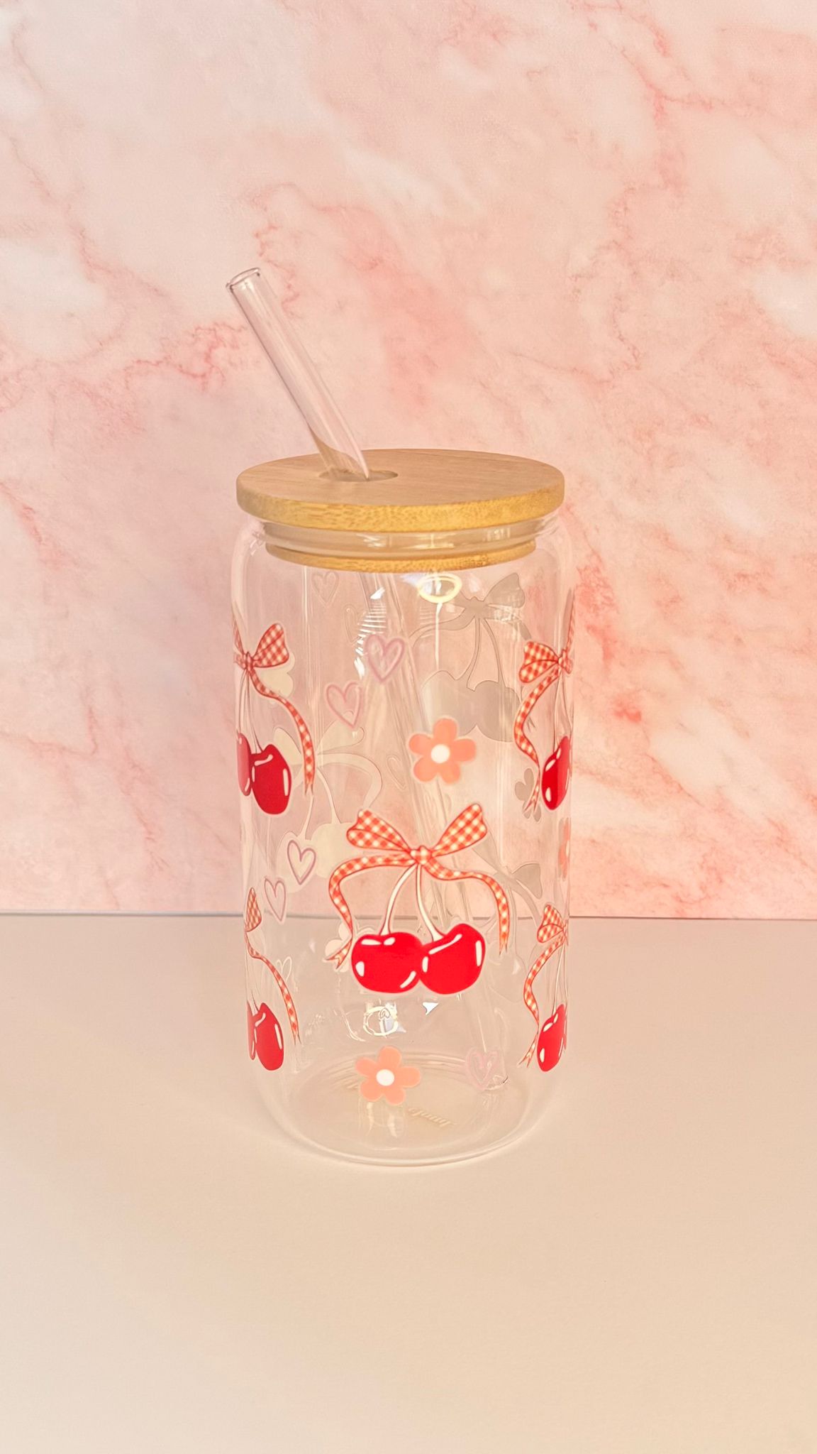 Glazen beker Kersen - 550ml