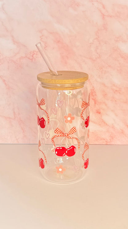 Glazen beker Kersen - 550ml