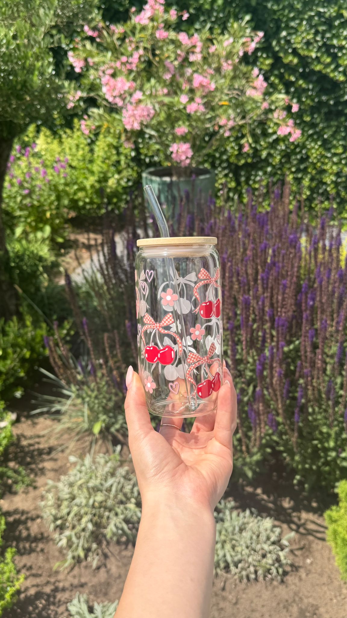 Glazen beker Kersen - 550ml